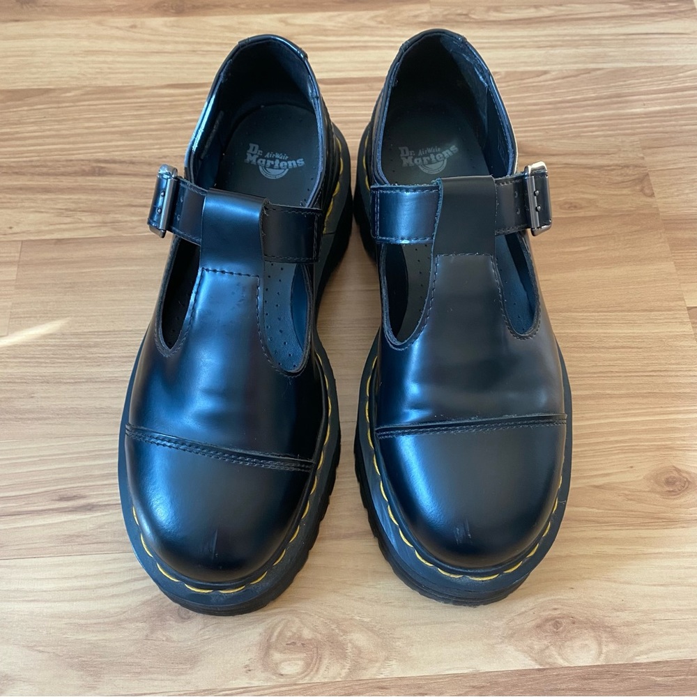 Dr. Martens Bethan Black Polished Smooth Mary Jane Shoes US Size 8